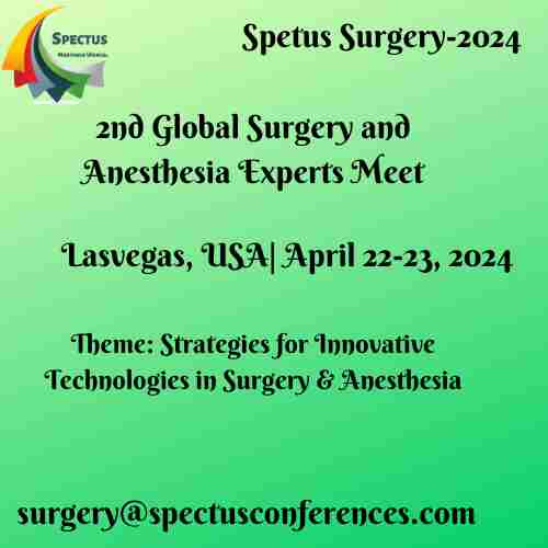 2nd Global Surgery and Anesthesia  Experts Meet in Nevada on 22 Apr