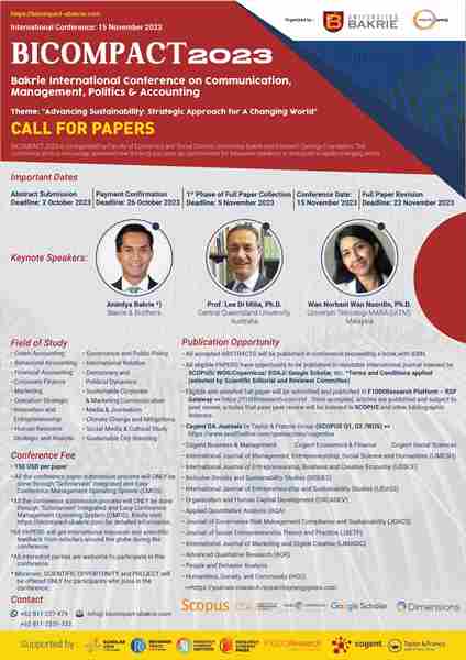 Bakrie International Conference on Communication, Management, Politics & Accounting (BICOMPACT 2023) in Bandung on 15 November 2023