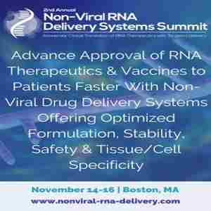 2nd Non-Viral RNA Delivery Systems Summit in Boston on 14 Nov