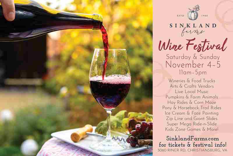 Sinkland Farms 1st Annual Wine Festival in Christiansburg on 5 Nov