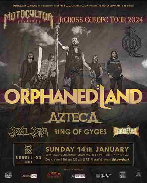 ORPHANED LAND at Rebellion • Motocultor Across Europe tour 2024 • Manchester in Manchester on 14 Jan