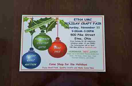 Holiday Craft Fair @ Etna UMC (soon to be Etna High Point Church) in Ohio on 11 November 2023