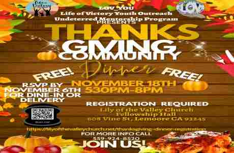 Free Community Thanksgiving Dinner Event in Lemoore on 18 Nov