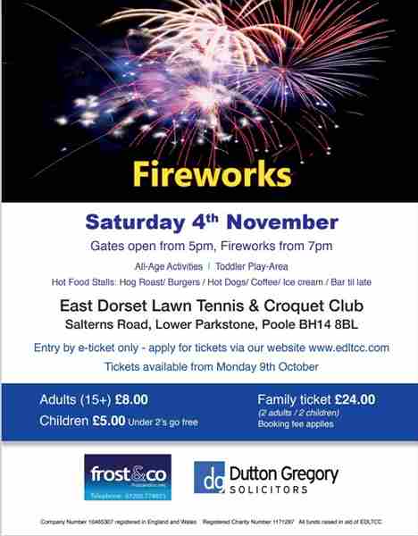 Fireworks Event in Poole on 4 Nov