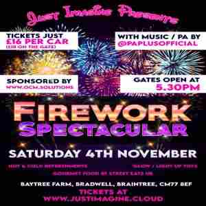 Firework Spectacular 2023 with Just Imagine at Baytree Farm Boot Sale - 4th November in England on 4 Nov