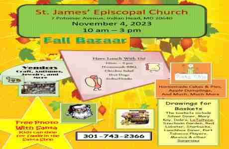 St James' Church Famous Fall Bazaar in Indian Head on 4 Nov