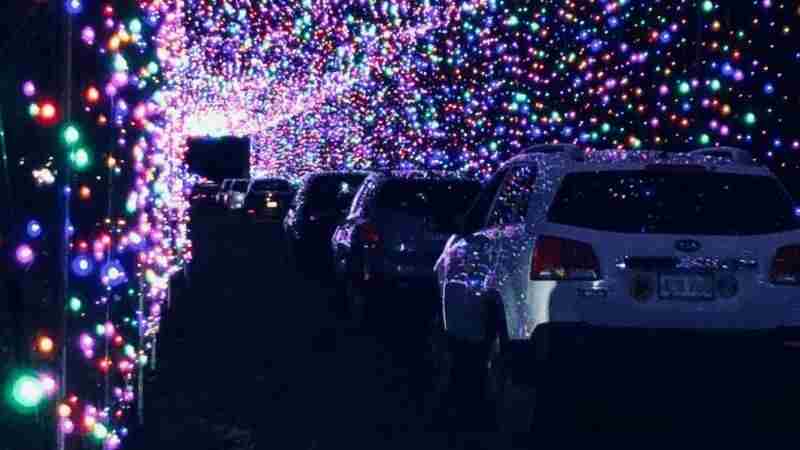 Merrimack Valley Celebration of Lights Drive-Thru Experience at the Mann Orchards Riverside Farm in Methuen on 24 November 2023