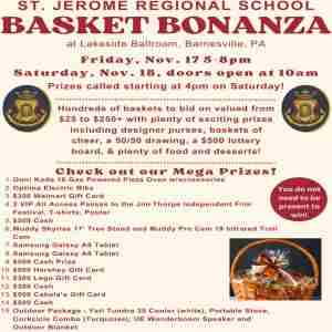 St. Jerome Regional School Basket Bonanza - November 17th and 18th in Barnesville on 17 Nov