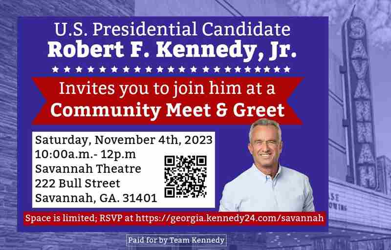 Declare Your Independence Celebration with Robert F. Kennedy, Jr. in Savannah on 4 Nov