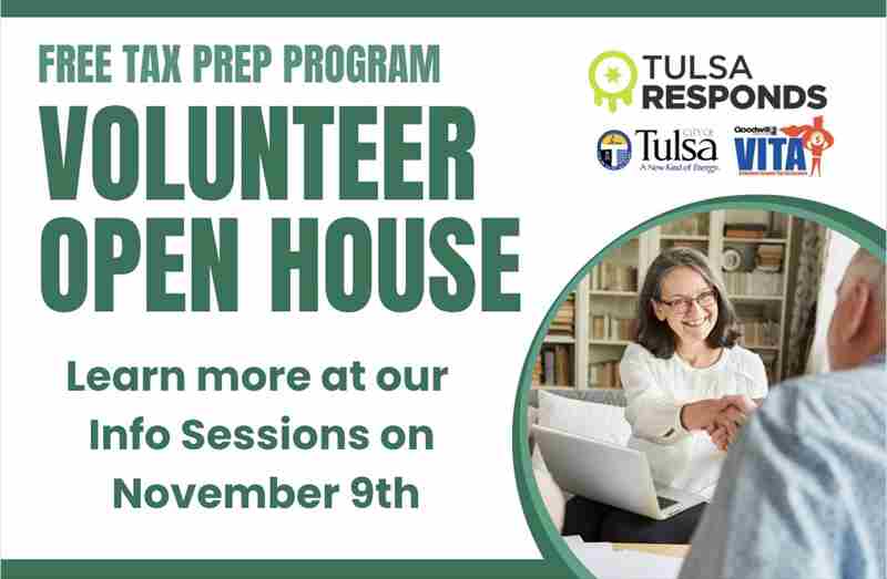 Tax Program Volunteer Recruitment Open House in Oklahoma on 9 Nov