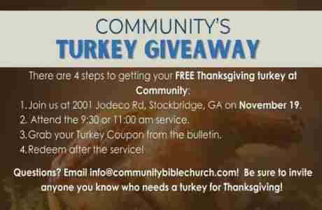 Community's Turkey Giveaway in Stockbridge on 19 Nov