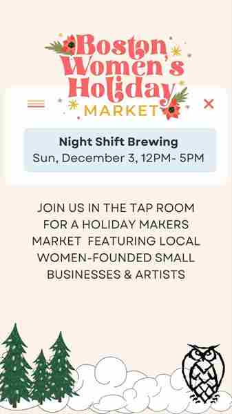 Night Shift Brewing Holiday Market in Everett on 03 December 2023