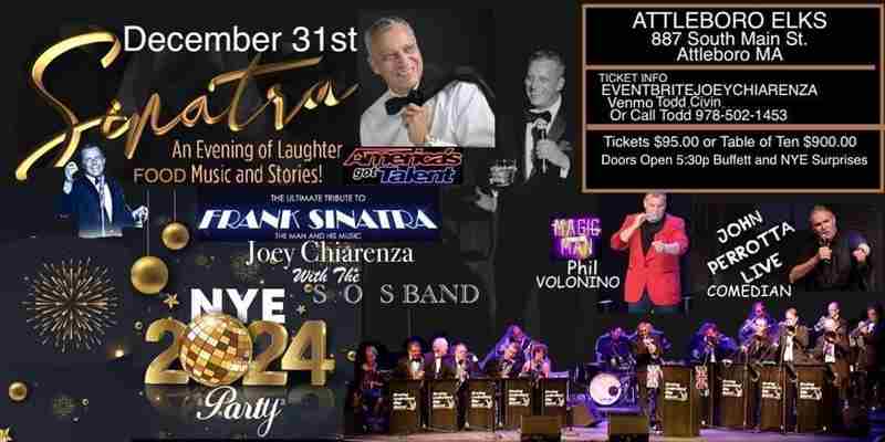 New Years Eve Frank Sinatra Tribute featuring Joey Chiarenza and the 18-piece SOS Big Band of RI in Attleboro on 31 Dec