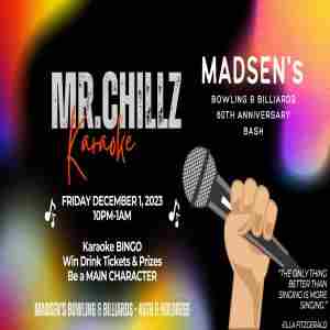 Madsen's Bowling and Billiards 60th Anniversary Celebration Karaoke Night in Lincoln on 1 Dec