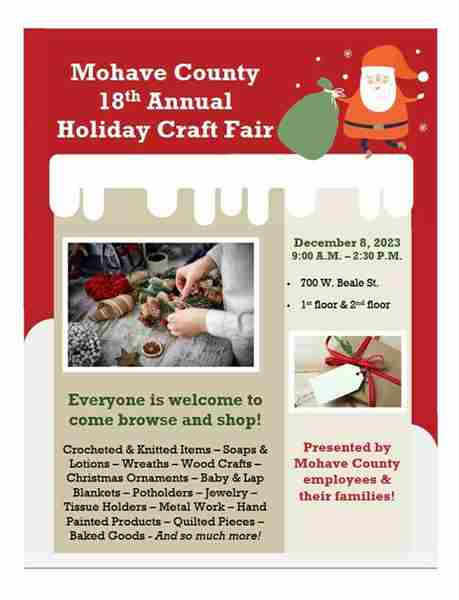 18th Annual Mohave County Craft fair in Arizona on 8 Dec