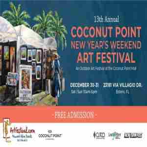 13th Annual Coconut Point New Year's Weekend Art Festival in Estero on 30 Dec