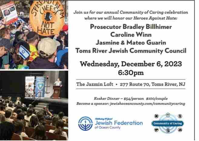 Community of Caring Celebration honoring Heroes Against Hate in Toms River on 6 Dec