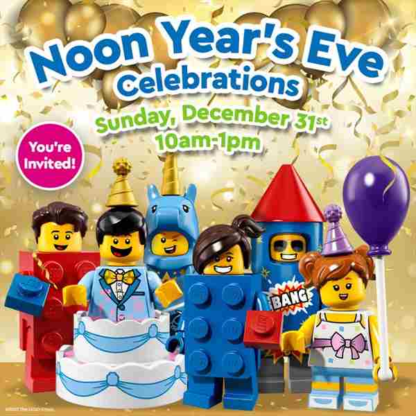 Noon Year's Eve Celebration at LEGOLAND Discovery Center Westchester in Yonkers on 31 Dec