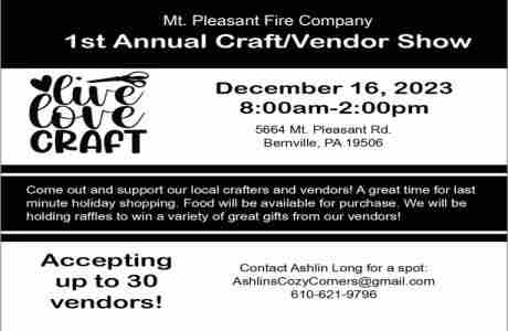 1st Annual Holiday Craft Show in Bernville on 16 Dec