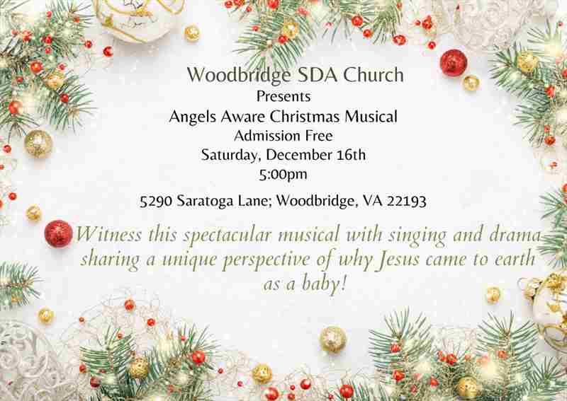 Angels Aware Christmas Musical -FREE - Saturday, December 16th at 5pm in Woodbridge on 16 Dec