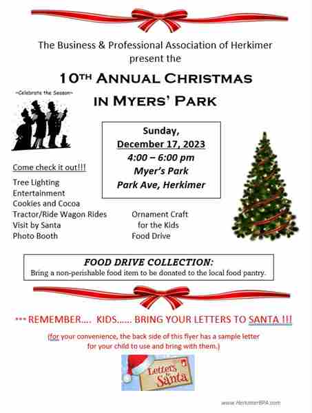 Christmas in Myers Park in Herkimer on 17 Dec