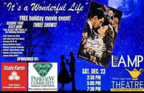 "It's a Wonderful Life" FREE movie event, sponsored by John Gdula State Farm and Parkview Comm. FCU in Irwin on 23 Dec