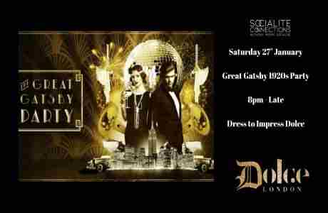 Great Gatsby 1920s Party and Welcome Drink at Dolce Kensingon in London on 27 Jan