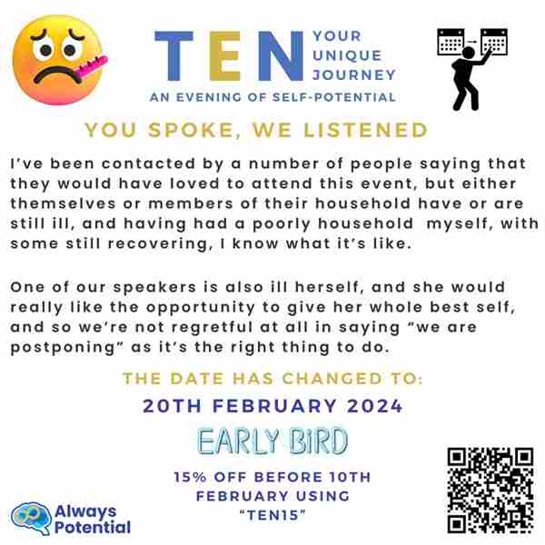 TEN: Your Unique Journey - An Evening of Self-Potential in Barry on 20 Feb