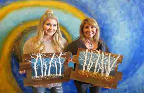 Paint and Sip ~ Rustic Birches on Wood Surface! in Santa Cruz on 18 Jan