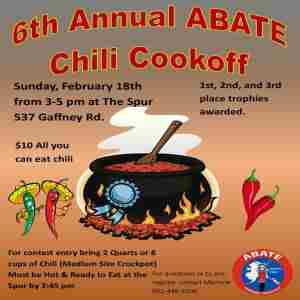 6th Annual North Star ABATE Chili Cookoff in Fairbanks on 18 Feb