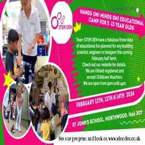 STEM DEN February Kids Camp in Northwood on 12 Feb