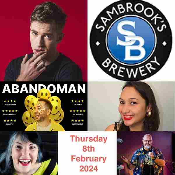 Sambrooks Comedy @ Sambrooks Brewery Wandsworth : Russell Hicks , Abandoman, Shruti Sharma and more in London on 8 Feb