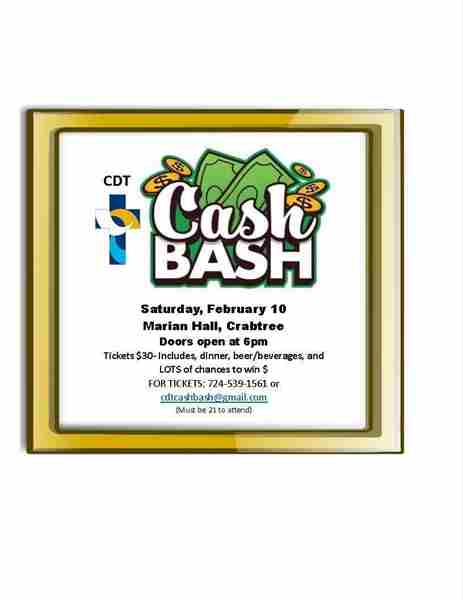 Cash Bash in Crabtree on 10 Feb