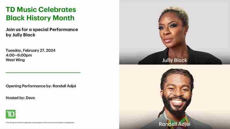 TD Music Celebrates Black History Month in Toronto on 27 Feb