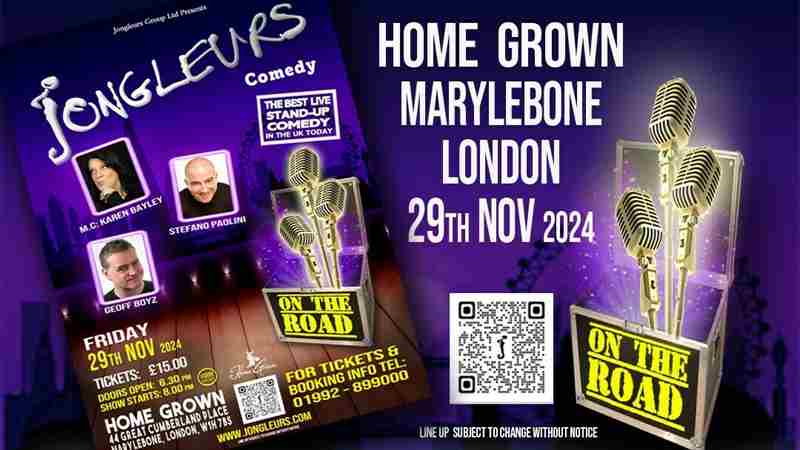 Jongleurs @HomeGrown London in London on 29 Nov