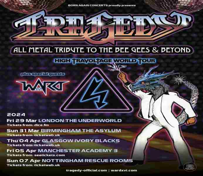 TRAGEDY: ALL METAL TRIBUTE TO THE BEE GEES AND BEYOND at Rescue Rooms - Nottingham in Nottingham on 7 Apr