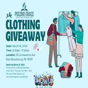 Pocono Grace clothing giveaway in East Stroudsburg on 16 Mar