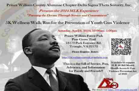 MLK 5K WELLNESSWALK/RUN FOR THE PREVENTION OF YOUTH GUN VIOLENCE-APRIL 6 @10AM in Triangle on 6 Apr