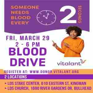 Vitalant Blood Drive in Kingman on 23 Mar