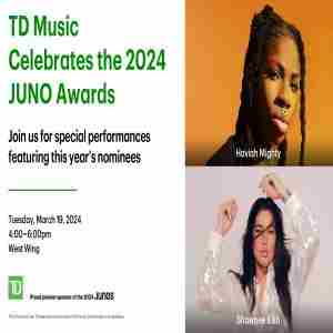 TD Music Celebrates the 2024 JUNO Awards in Toronto on 19 Mar