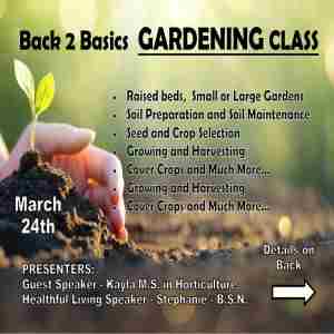 Back2Basics - Gardening Class in Elkton on 24 Mar