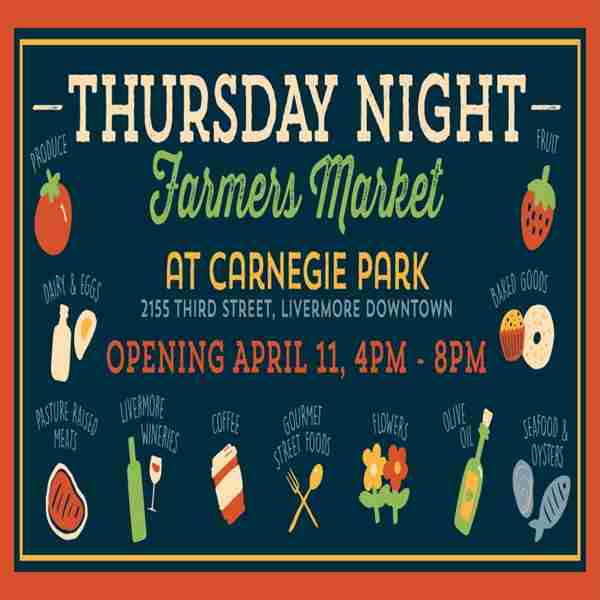 Livermore Thursday Night Farmers Market Returns April 11 in Livermore on 11 Apr