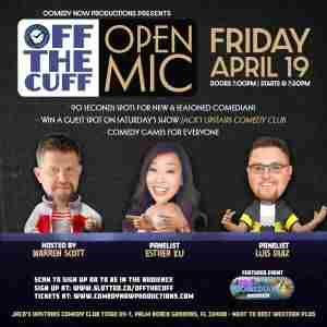 Esther Ku -OFF THE CUFF - Attend a FREE Taping of a Comedy Reality Event in Florida on 19 Apr