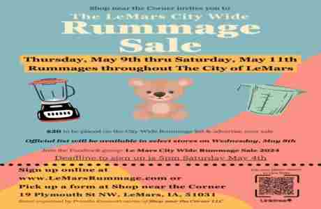 Le Mars City Wide Rummage Sale in Le Mars on 9 May