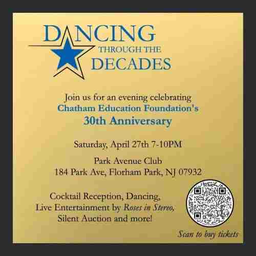 Chatham Education Foundation 30th Anniversary Celebration and Fundraiser in Florham Park on 27 Apr