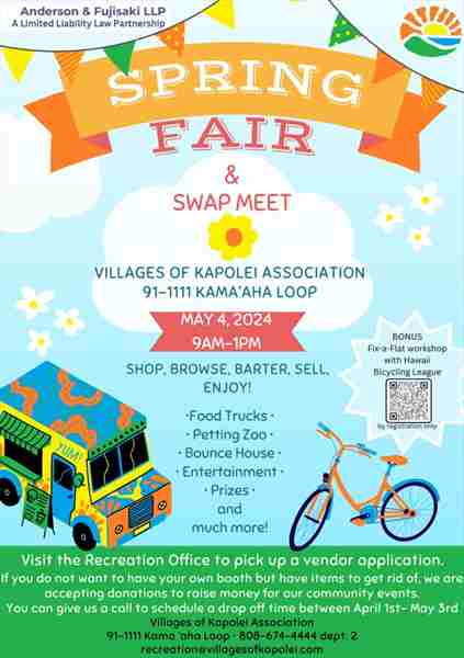 Spring Fair + Swap Meet in Kapolei on 04 May 2024