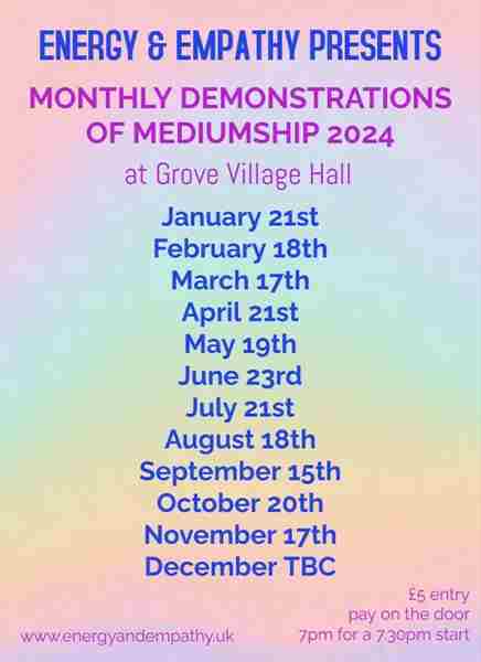 Demonstrations of Mediumship in Wantage on 19 May