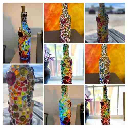 Mosaic Stained Glass Bottles ~ Craft Class! in Santa Cruz on 19 May