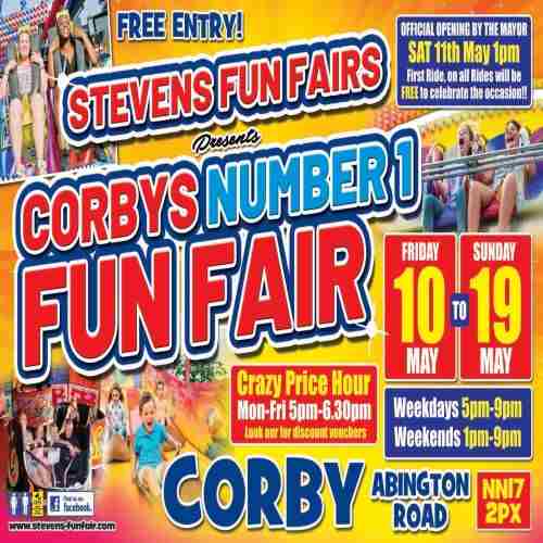 Corby Funfair | May 10th to May 19th | Abington Road NN17 2PX | Corby’s number 1 fair. in England on 10 May