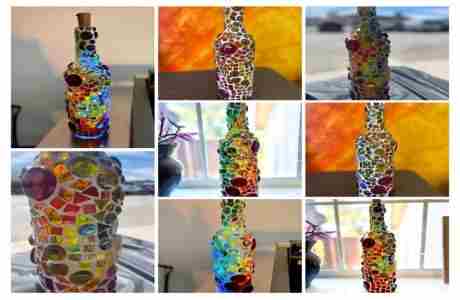 Mosaic Stained Glass Bottles ~ Craft Class! in Santa Cruz on 29 Jun